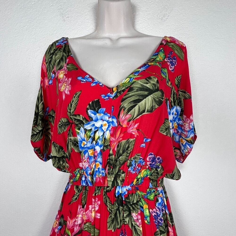 Lascana Womens Sz 10 Floral V-neck floral Maxi dress slit Resort Vacation - Picture 2 of 13